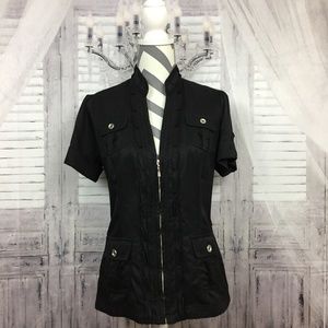 WHBM Ruffle Front Zip Jacket Size 6